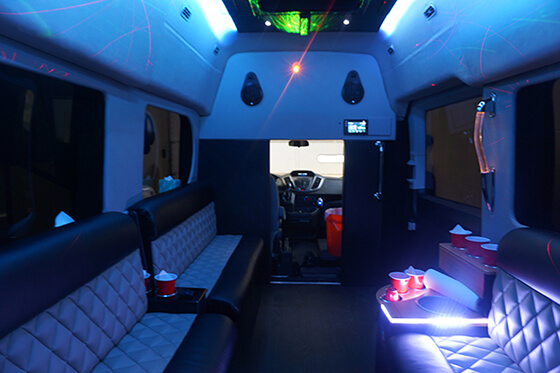 Limo rentals with laser lighting